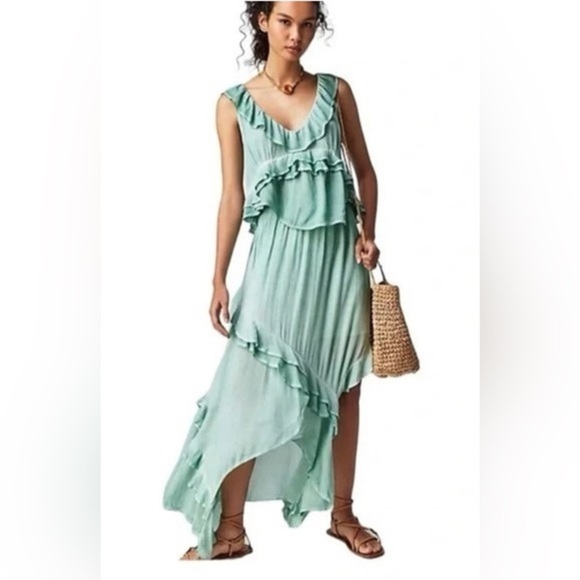 Free People mint green Two Piece Ruffle If Only Set size small brand new - Picture 6 of 6